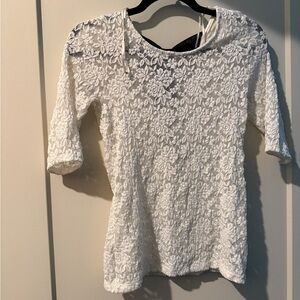 Sheer Elegant White Lace Forever 21 Top